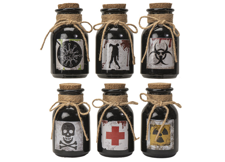 Apothecary Bottles Set of 6 - 1 - JPs Horror Collection