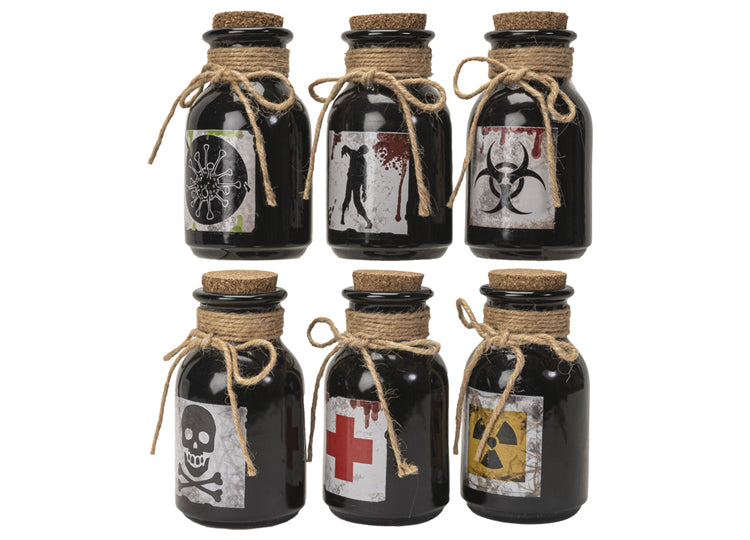 Apothecary Bottles Set of 6 - 5 - JPs Horror Collection