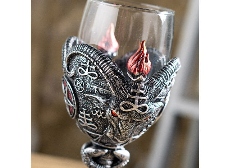 Baphomet Glass Goblet 7 - JPs Horror Collection
