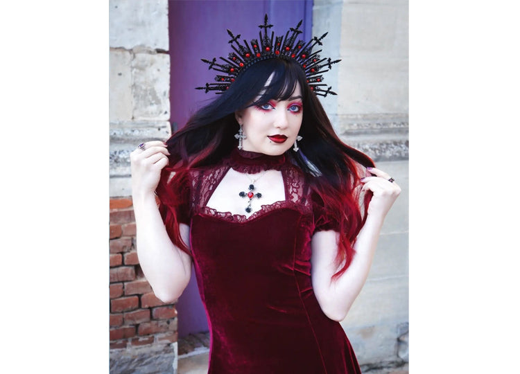 Alchemy England Black Rosifix Necklace Gothic Black Rose Cross Necklace 4 - JP's Horror Collection