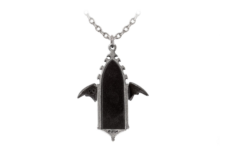 Alchemy England Call of the Undead Pendant Gothic Bat Mirror Necklace 3 - JPs Horror Collection