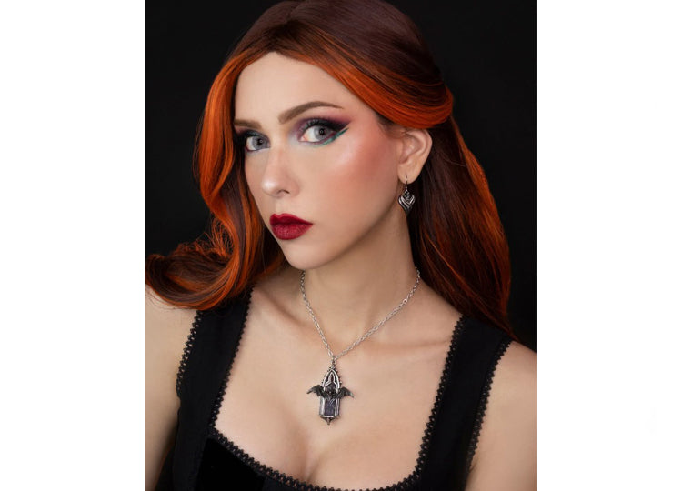 Alchemy England Call of the Undead Pendant Gothic Bat Mirror Necklace 5 - JPs Horror Collection