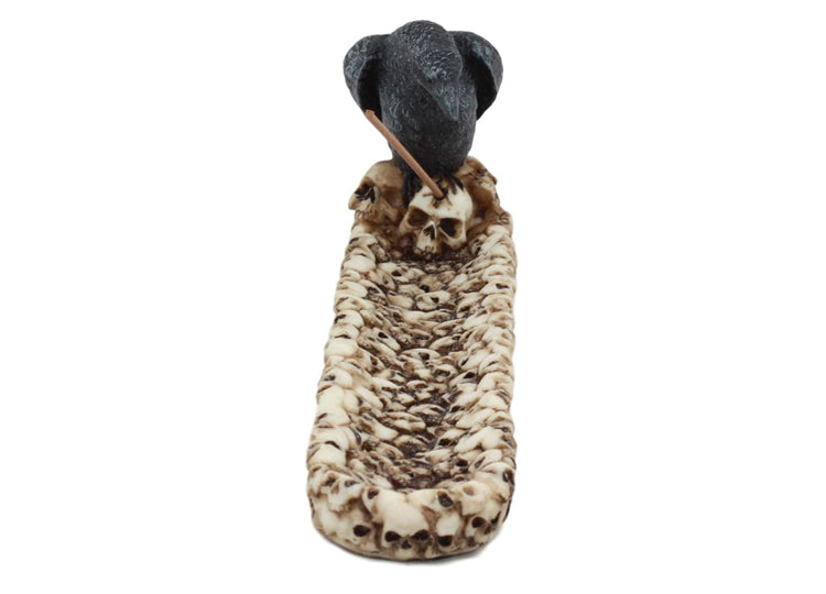 Raven on Skulls Incense Burner 4 - JPs Horror Collection