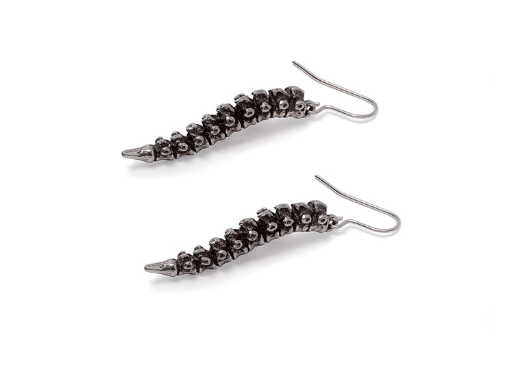 Alchemy England Spine Dropper Earrings Anatomical Vertebrae Earrings 3 - JPs Horror Collection