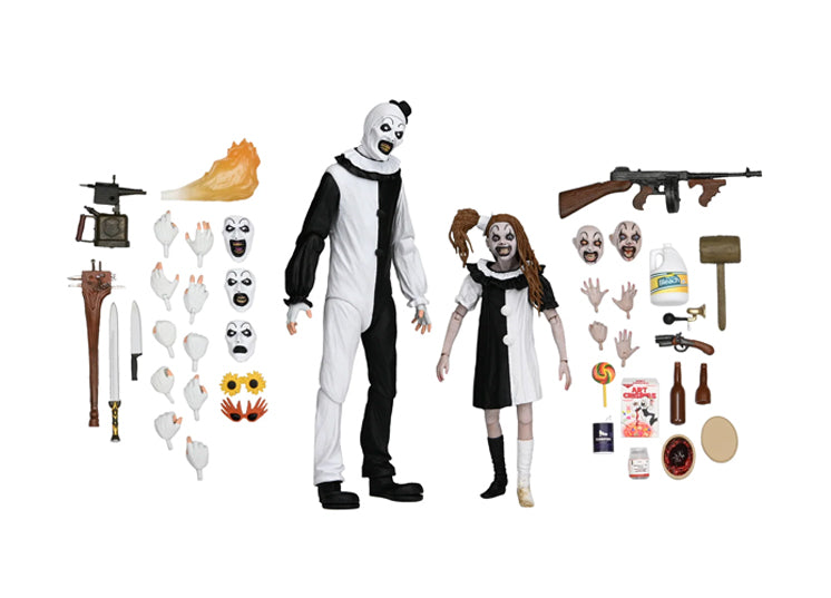Terrifier 2 - Ultimate Art the Clown and The Little Pale Girl 7" Scale Action Figure 2-Pack