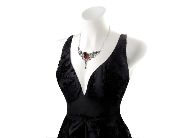 The Blood Rose Heart Pendant Necklace 4 - JPs Horror Collection