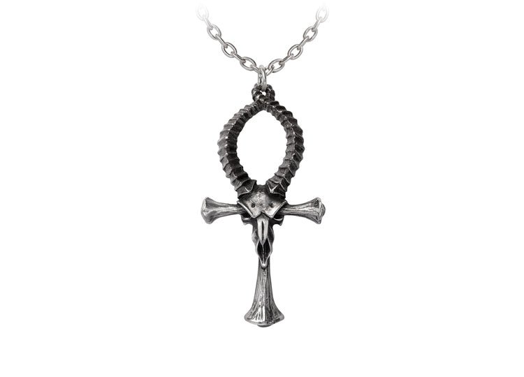 Alchemy England Ankh of Ammon Necklace Gothic Ram Skull Ankh Pendant - JP's Horror