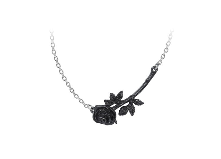 Alchemy England Black Thorn Necklace Gothic Black Rose Pendant Necklace - JP's Horror