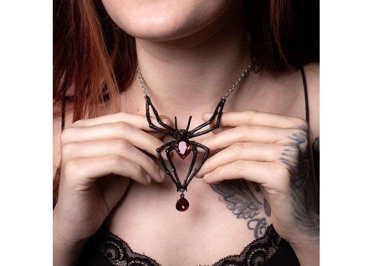 Alchemy England Black Widow Necklace Gothic Spider Pendant Necklace - JP's Horror