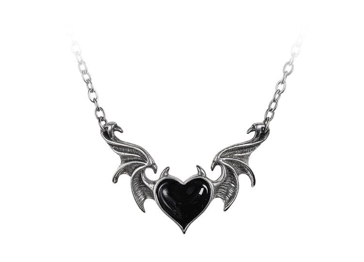 Alchemy England Blacksoul Necklace Gothic Black Rose Pendant Necklace - JP's Horror