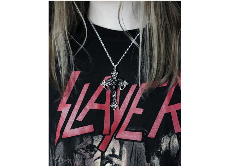 Alchemy England Cross of Baphomet Necklace Gothic Pentagram Goat Head Pendant - JP's Horror