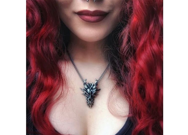 Alchemy England Dragon Skull Necklace Gothic Dragon Pendant Necklace - JP's Horror