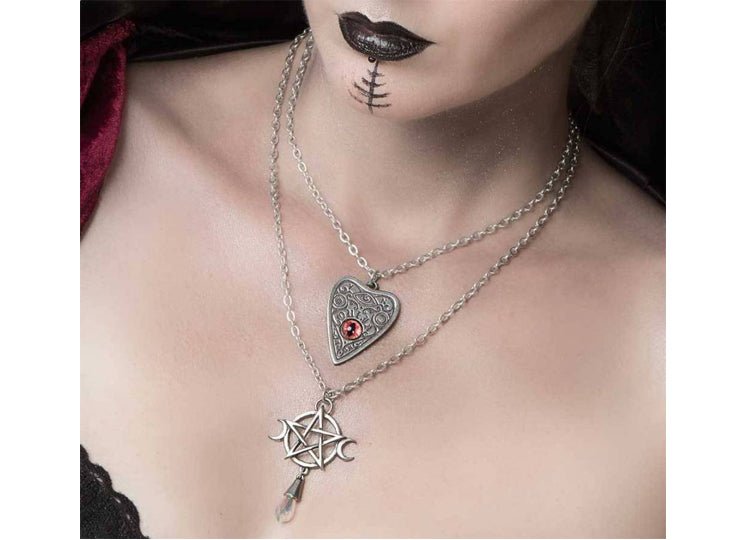 Alchemy England Goddess Pendant Necklace Triple Moon Goddess Pentagram Necklace - JP's Horror