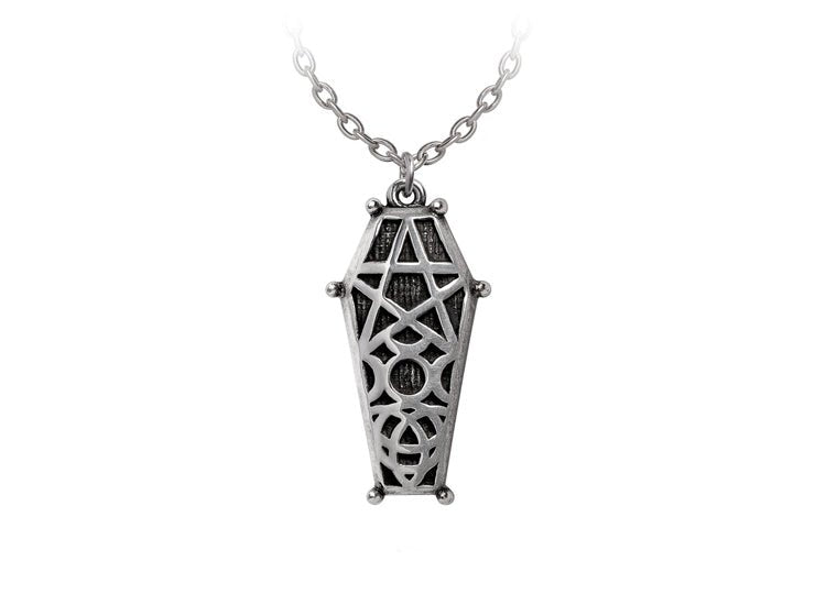 Alchemy England Hex Coffin Necklace Gothic Coffin Pentagram Pendant - JP's Horror