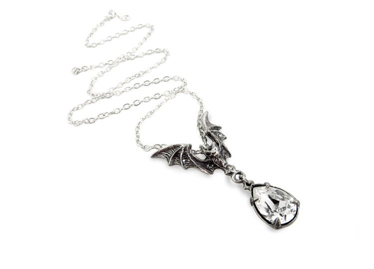 Alchemy England La Nuit Necklace Gothic Bat Crystal Statement Necklace - JP's Horror