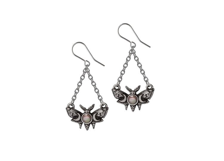Alchemy England Lunar Moth Earrings Gothic Moth Drop Earrings - JP's Horror
