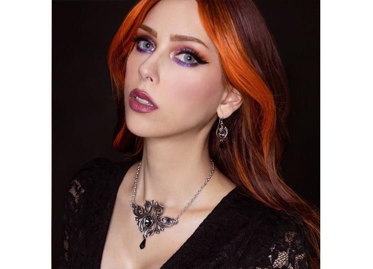 Alchemy England Midnight Memorial Earrings Gothic Cross and Mourning Drop Earrings - JP's Horror