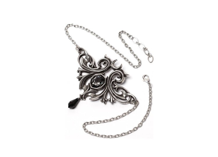Alchemy England Midnight Memorial Necklace Gothic Raven Skull Rose Necklace - JP's Horror