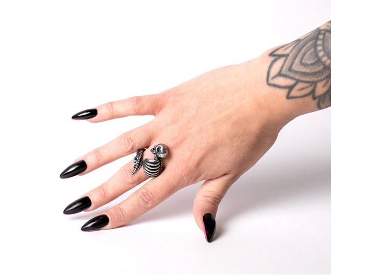 Alchemy England Resurrected Ring Gothic Skeleton Fine English Pewter Ring - JP's Horror