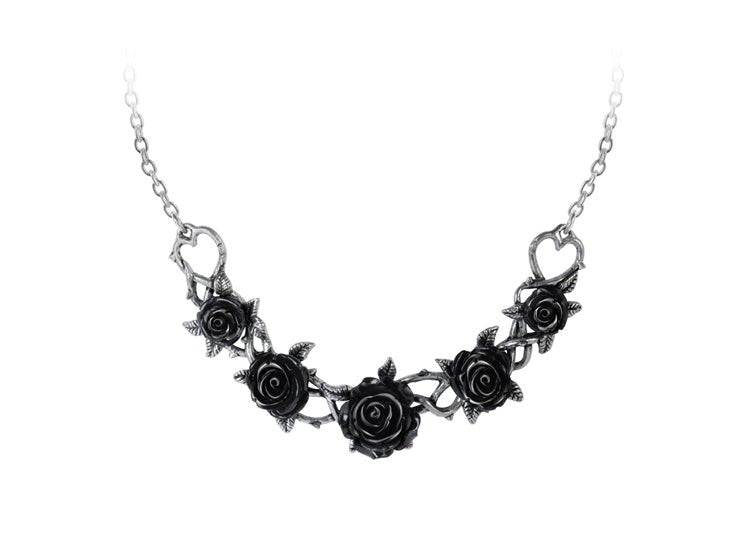 Alchemy England Rose Briar Choker Gothic Black Rose Necklace - JP's Horror