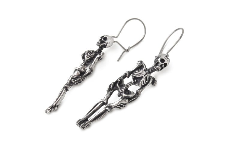Alchemy England Skeleton Earrings Gothic Skull Drop Earrings - JP's Horror