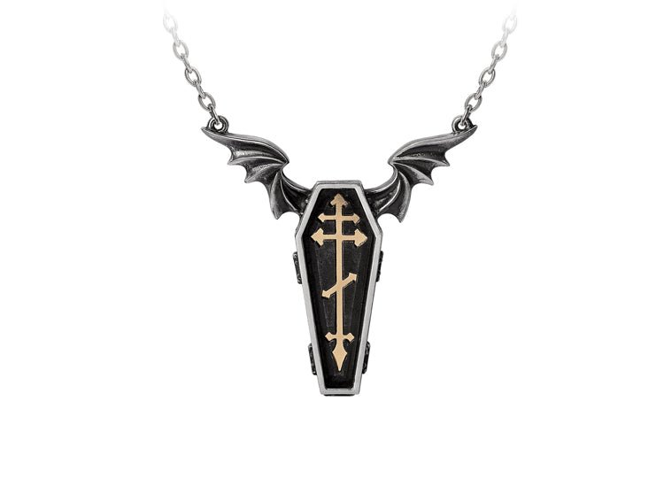 Alchemy England Undying Homage Necklace Gothic Coffin and Skeleton Couples Necklace Set - JP's Horror