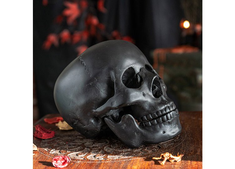 Black Skull with Moveable Jaw - JP's Horror