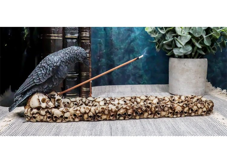 Raven on Skulls Incense Burner - JP's Horror