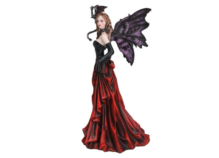 Red Dress Fairy With Dragon - JP's Horror