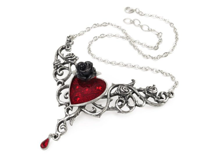 The Blood Rose Heart Pendant Necklace - JP's Horror