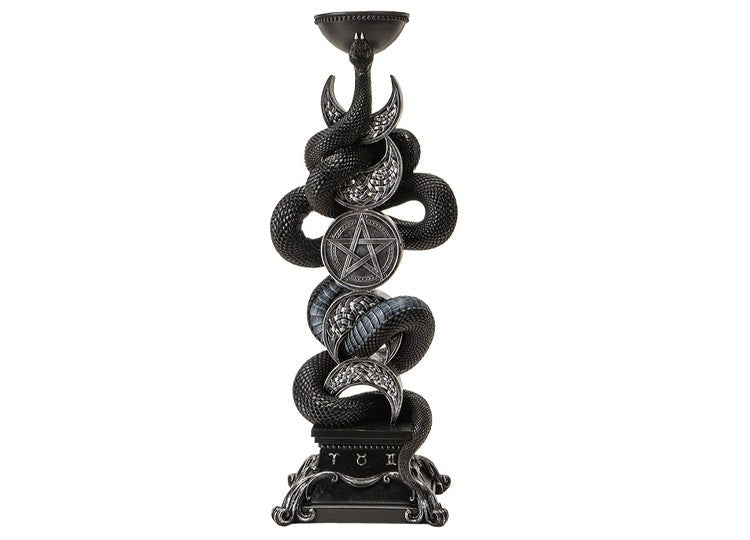 Triple Moon with Snake Candleholder - JP's Horror