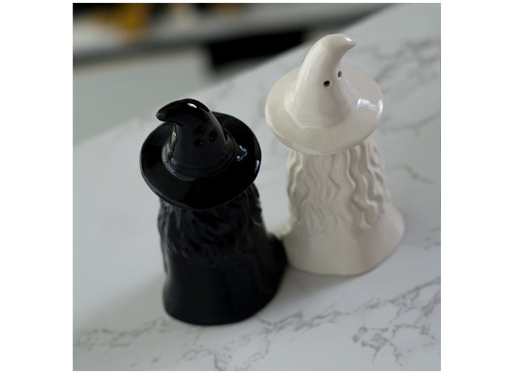 White Witch Black Witch Salt and Pepper Shakers - JP's Horror