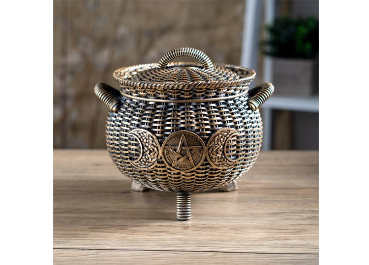 Wicker Triple Moon Cauldron - JP's Horror