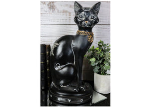 Black Cat Alchemy Symbols Statue 6 - JPs Horror Collection