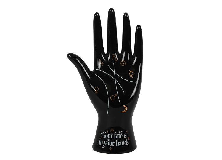 Black Palmistry Hand Statue 1 - JPs Horror Collection