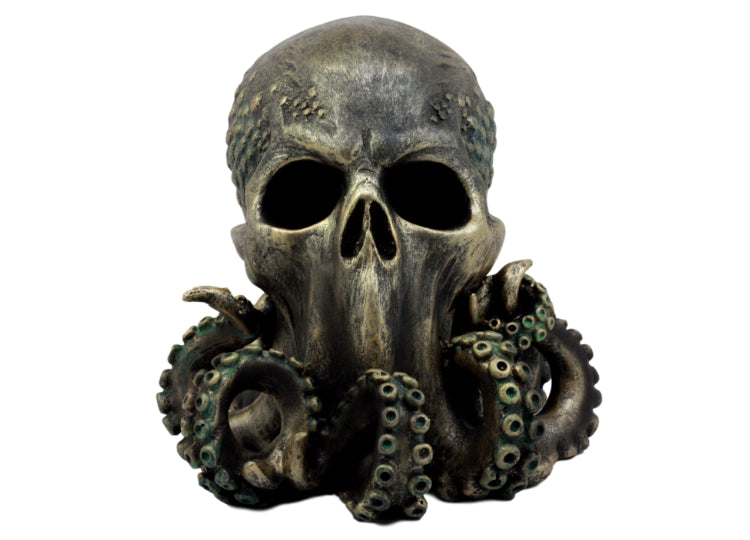 Cthulhu Brushed Gold Skull 1 - JPs Horror Collection