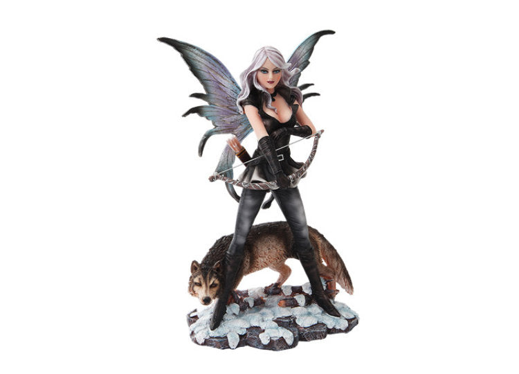 Fairy with Bow and Wolf Statue - JPs Horror Collection