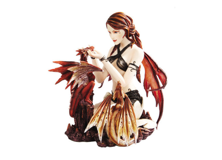 Fairy with Dual Dragon Statue - JPs Horror Collection