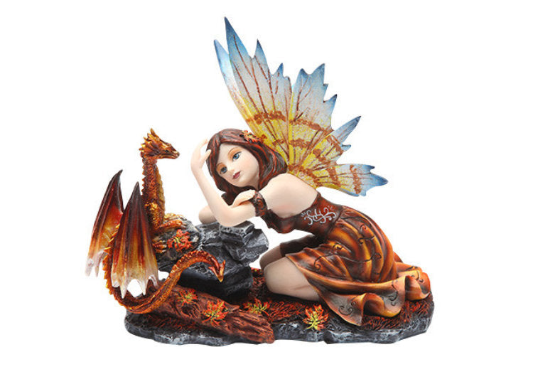 Fairy with Red Dragon Statue - JPs Horror Collection