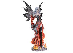 Fire Fairy with Black Dragon Statue 4 - JPs Horror Collection