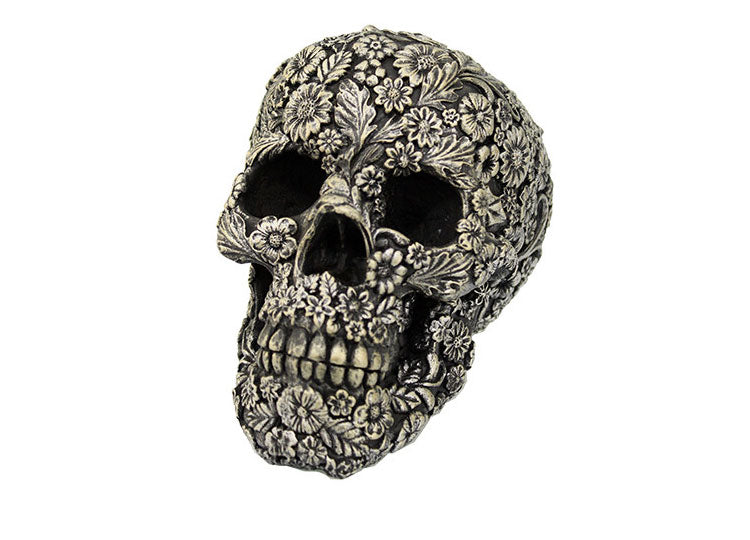 Black and Gold Floral Skull - JPs Horror Collection