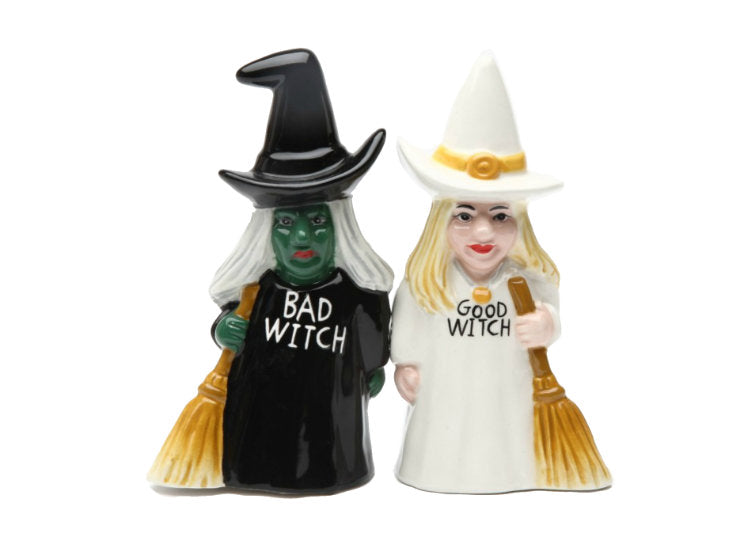 Good Witch Bas Witch Salt and Pepper Shakers - JPs Horror Collection