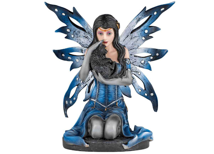 Mystical Fairy with Black Cat Statue 1 - JPs Horror Collection