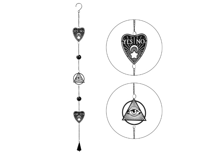 Ouija Planchette Hanging Chime 1 - JPs Horror Collection
