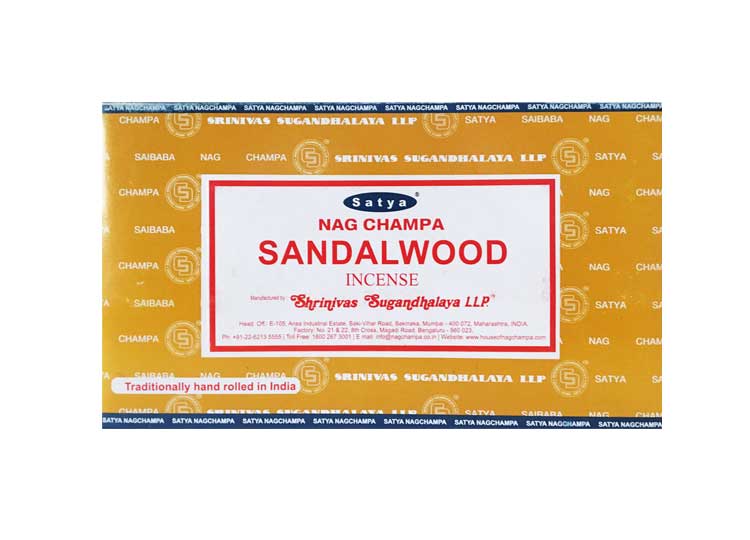 Satya Sandalwood Incense – 180 Gram Box (x12 packs per box) 1 - JPs Horror Collection 