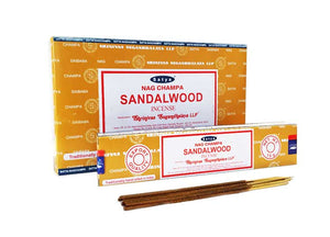 Satya Sandalwood Incense – 180 Gram Box (x12 packs per box) 2 - JPs Horror Collection 