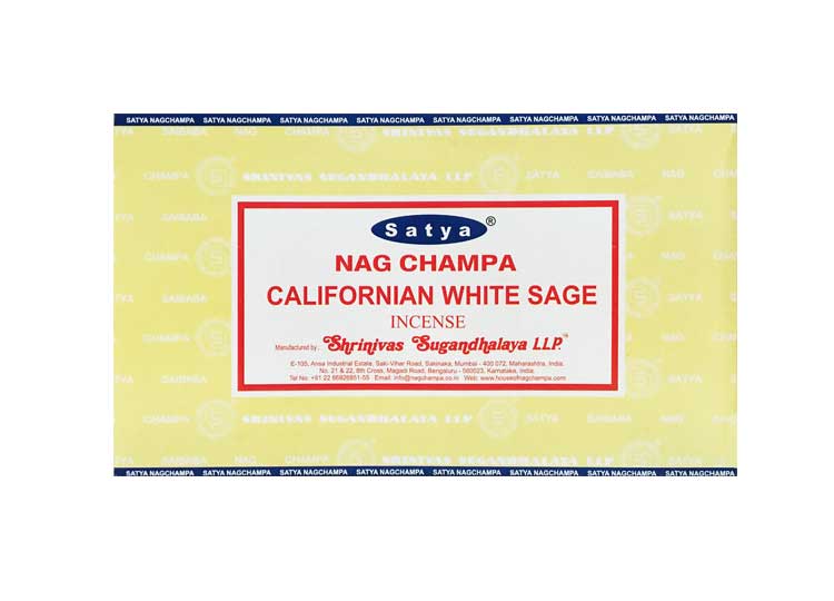 Satya California White Sage Incense – 180 Gram Box (x12 packs per box) 1 - JPs Horror Collection