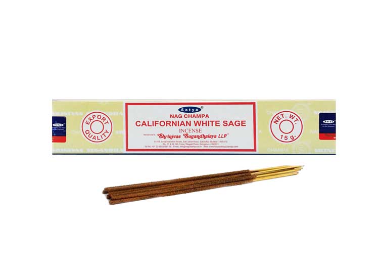 Satya California White Sage Incense – 15 Gram Pack - JPs Horror Collection