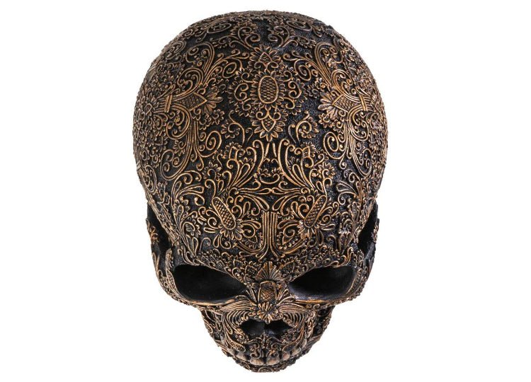 Black and Gold Carved Skull - JP's Horror