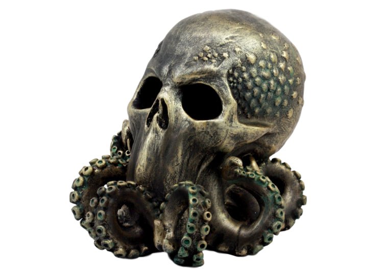 Cthulhu Brushed Gold Skull - JP's Horror